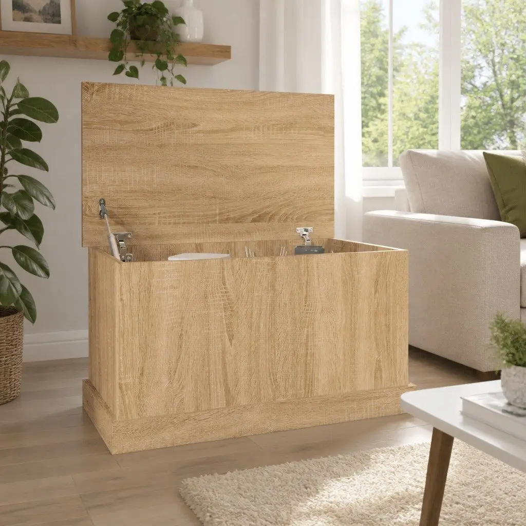 Engineered Wood Storage Box Brown 70x40x38cm Living Room Organizer Chest