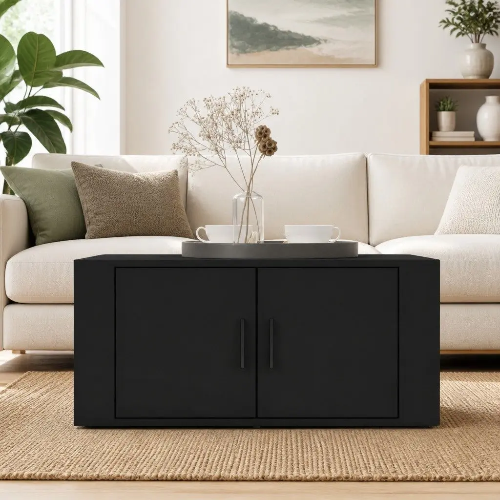 Black Coffee Table with Smart Storage