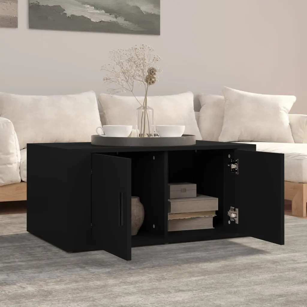 Black Coffee Table with Smart Storage