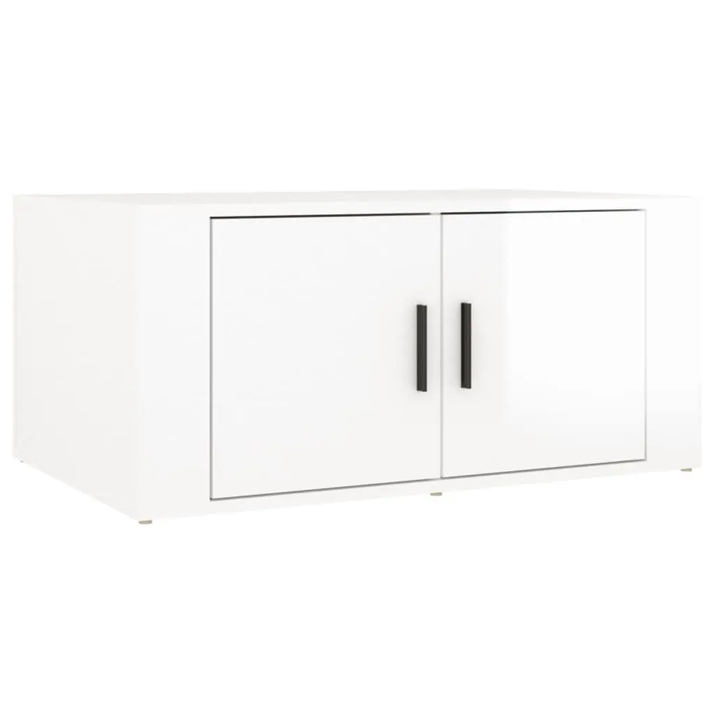 Coffee Table Storage High Gloss White 80 x 50 x 36 cm