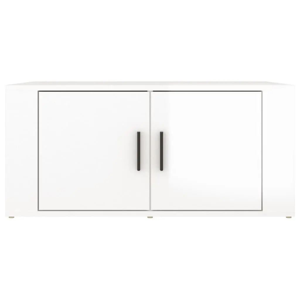 Coffee Table Storage High Gloss White 80 x 50 x 36 cm