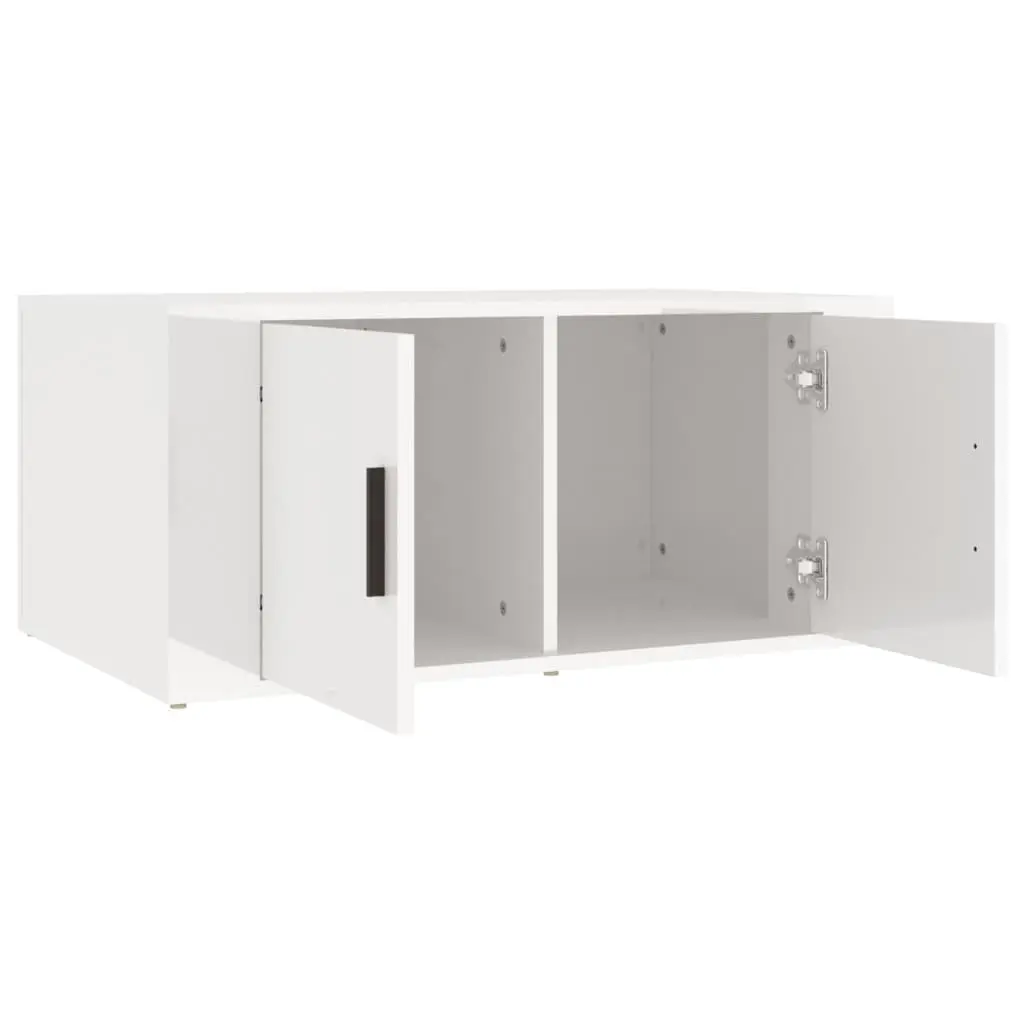 Coffee Table Storage High Gloss White 80 x 50 x 36 cm