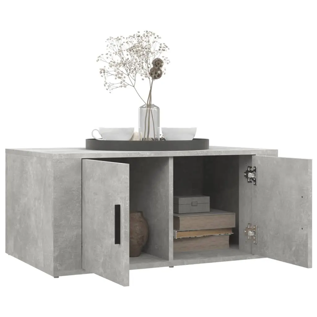 Grey Engineered Wood Coffee Table with Storage