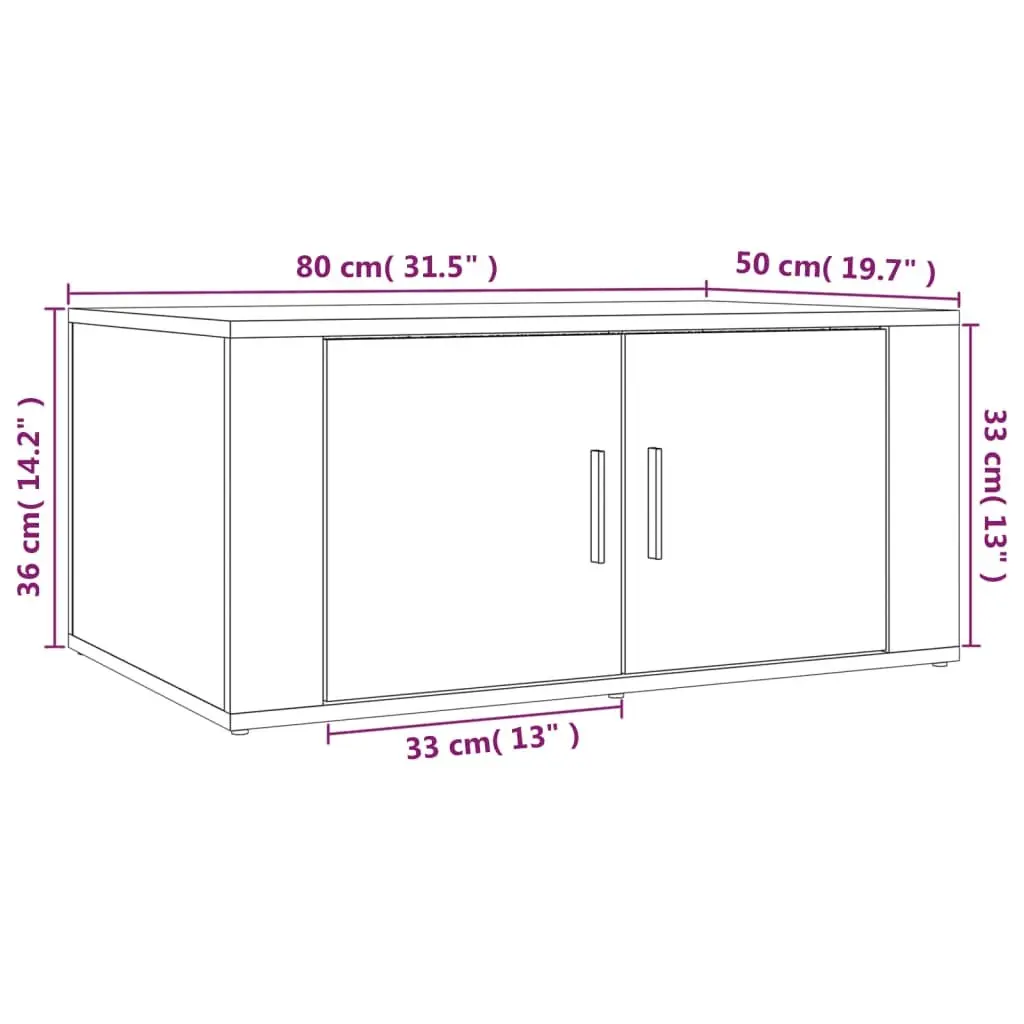 Grey Engineered Wood Coffee Table with Storage