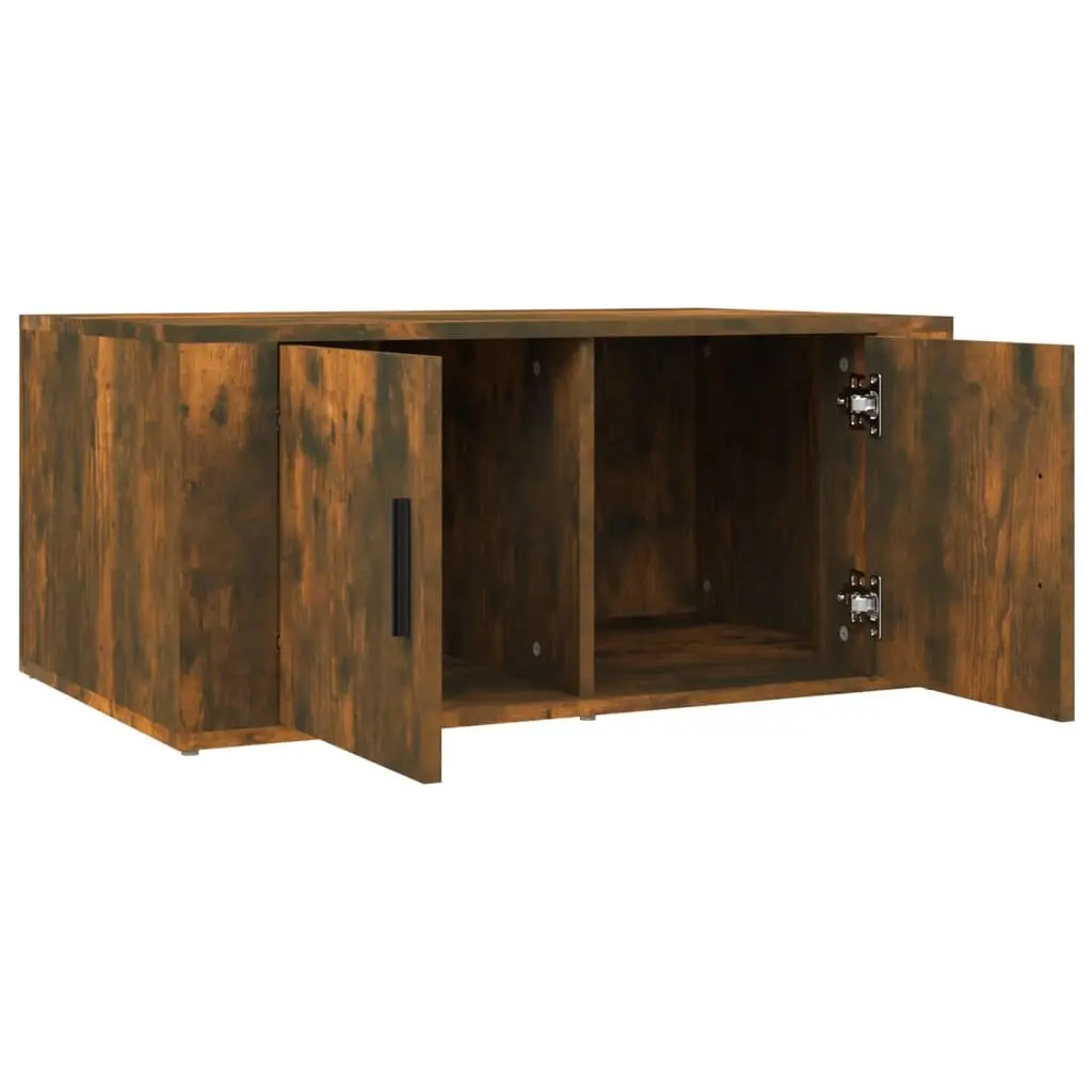 Coffee Table Storage Compartment Brown Engineered Wood 80L x 50W x 36H cm