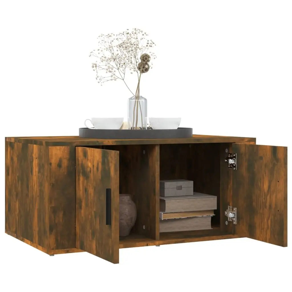 Coffee Table Storage Compartment Brown Engineered Wood 80L x 50W x 36H cm