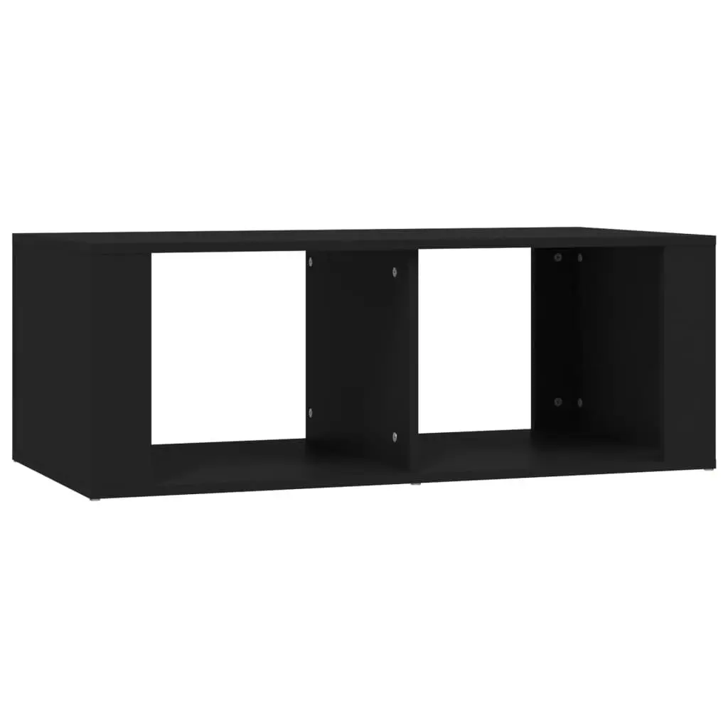 Coffee Table Black Modern Storage 2 Shelves Living Room Accent Table