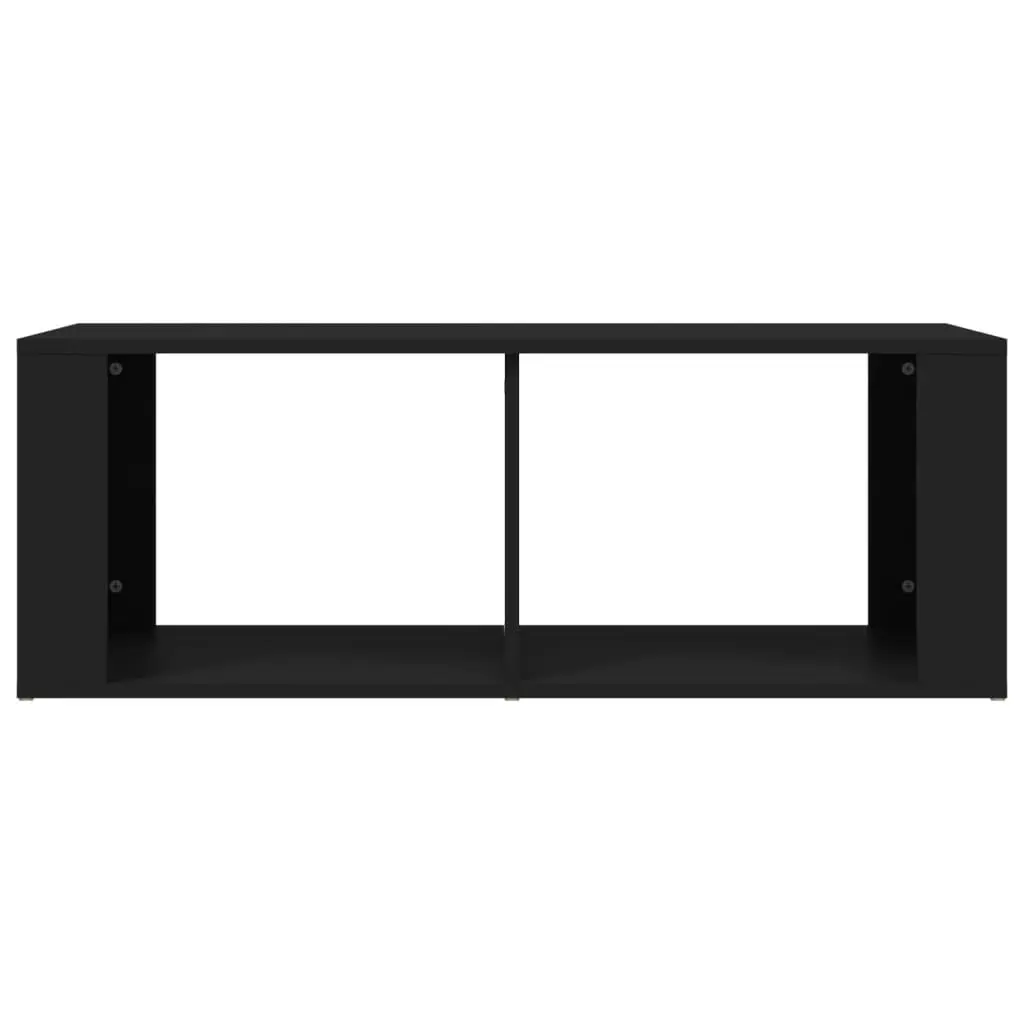 Coffee Table Black Modern Storage 2 Shelves Living Room Accent Table