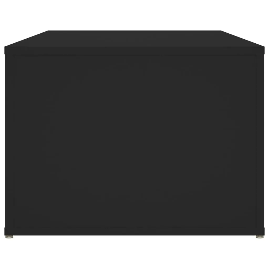 Coffee Table Black Modern Storage 2 Shelves Living Room Accent Table