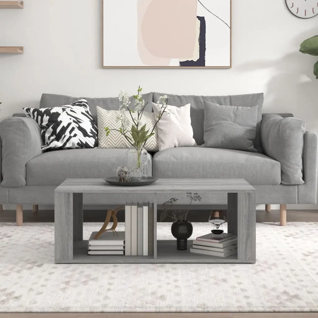 Coffee Table Modern Storage 100x50x36 cm Grey