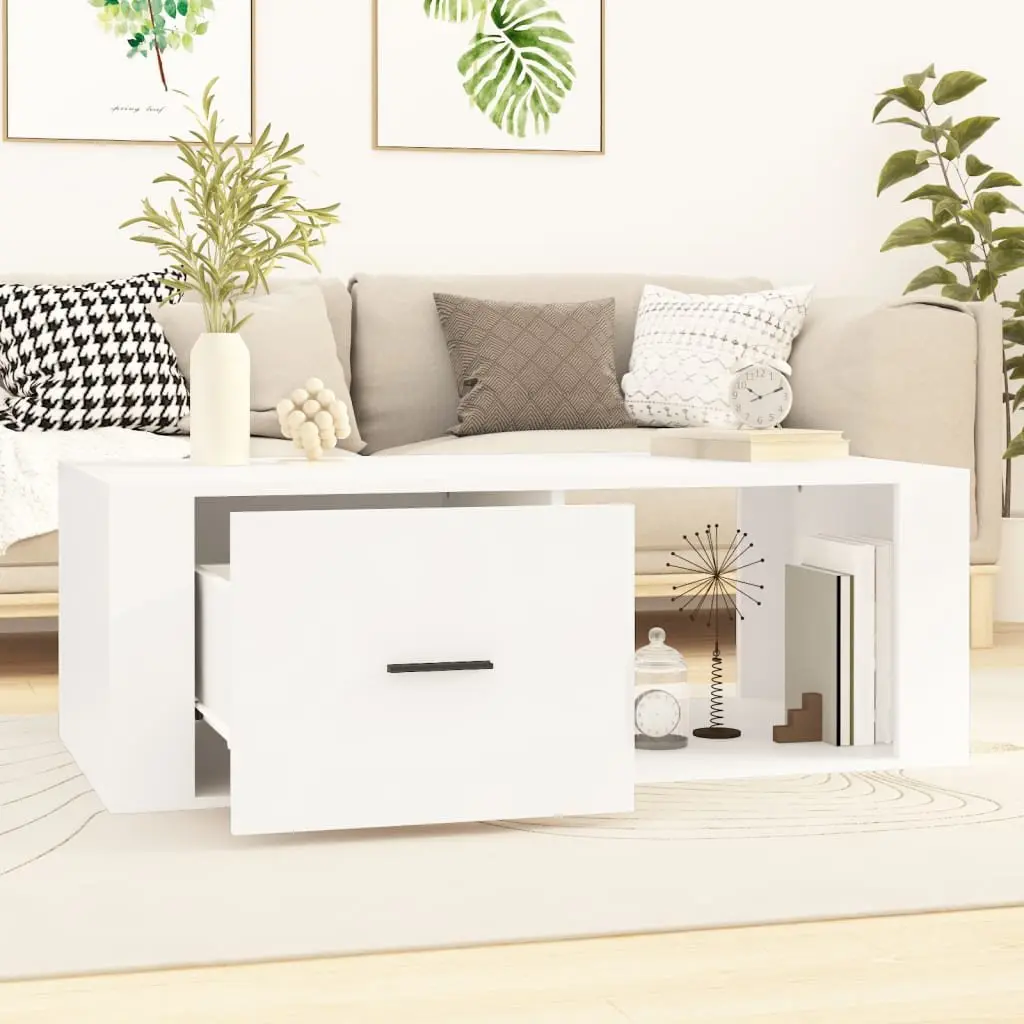 White Coffee Table with Storage Solutions