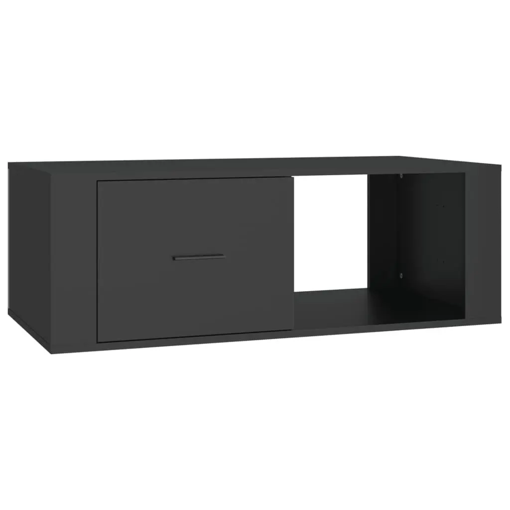 Coffee Table Storage Drawer Open Compartment Living Room Black 100 x 50.5 x 35 cm