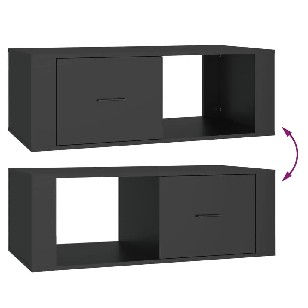 Coffee Table Storage Drawer Open Compartment Living Room Black 100 x 50.5 x 35 cm