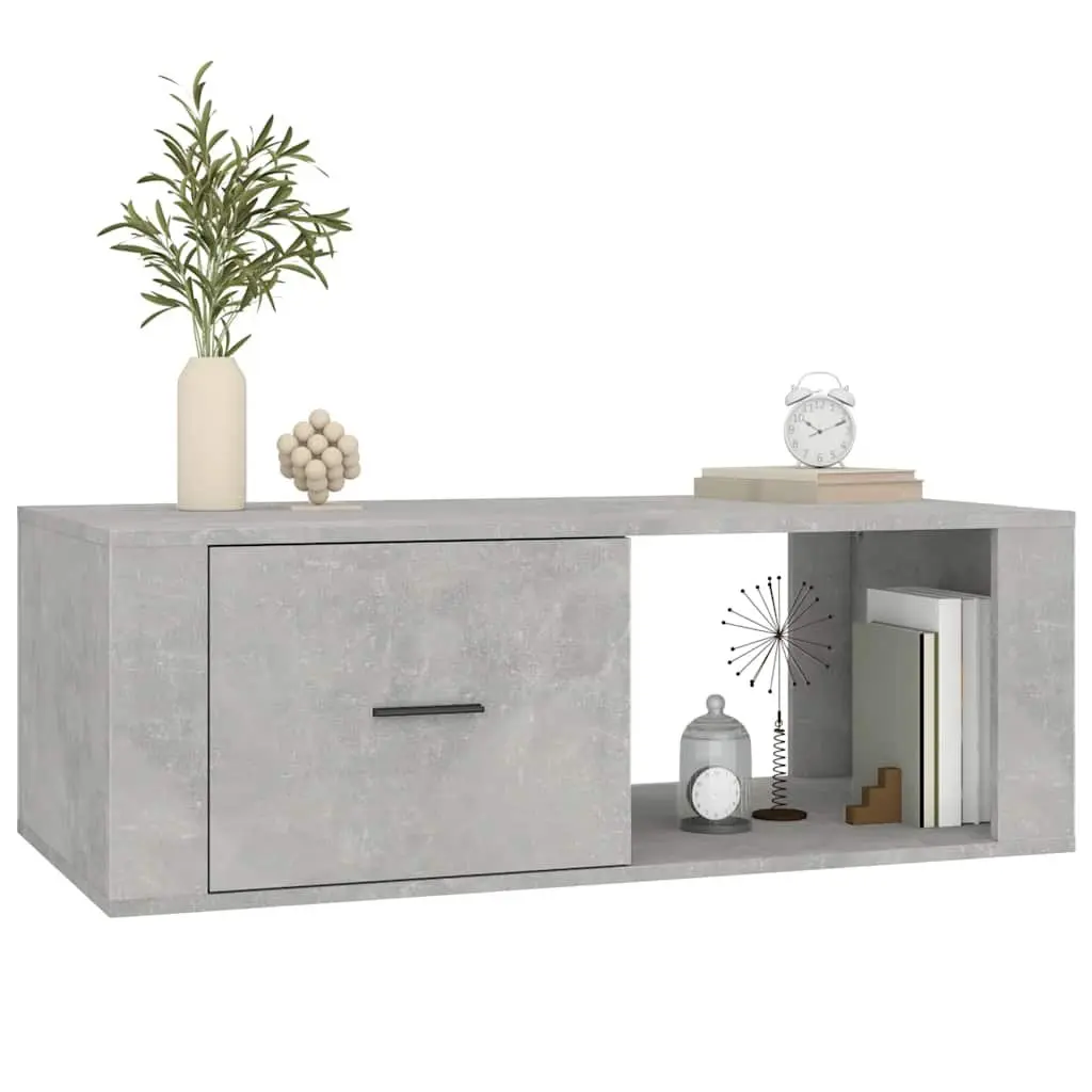 Coffee Table Storage Drawer Compartment 100x50.5x35cm Grey Engineered Wood