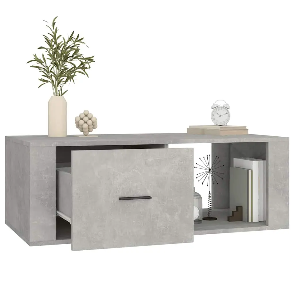 Coffee Table Storage Drawer Compartment 100x50.5x35cm Grey Engineered Wood