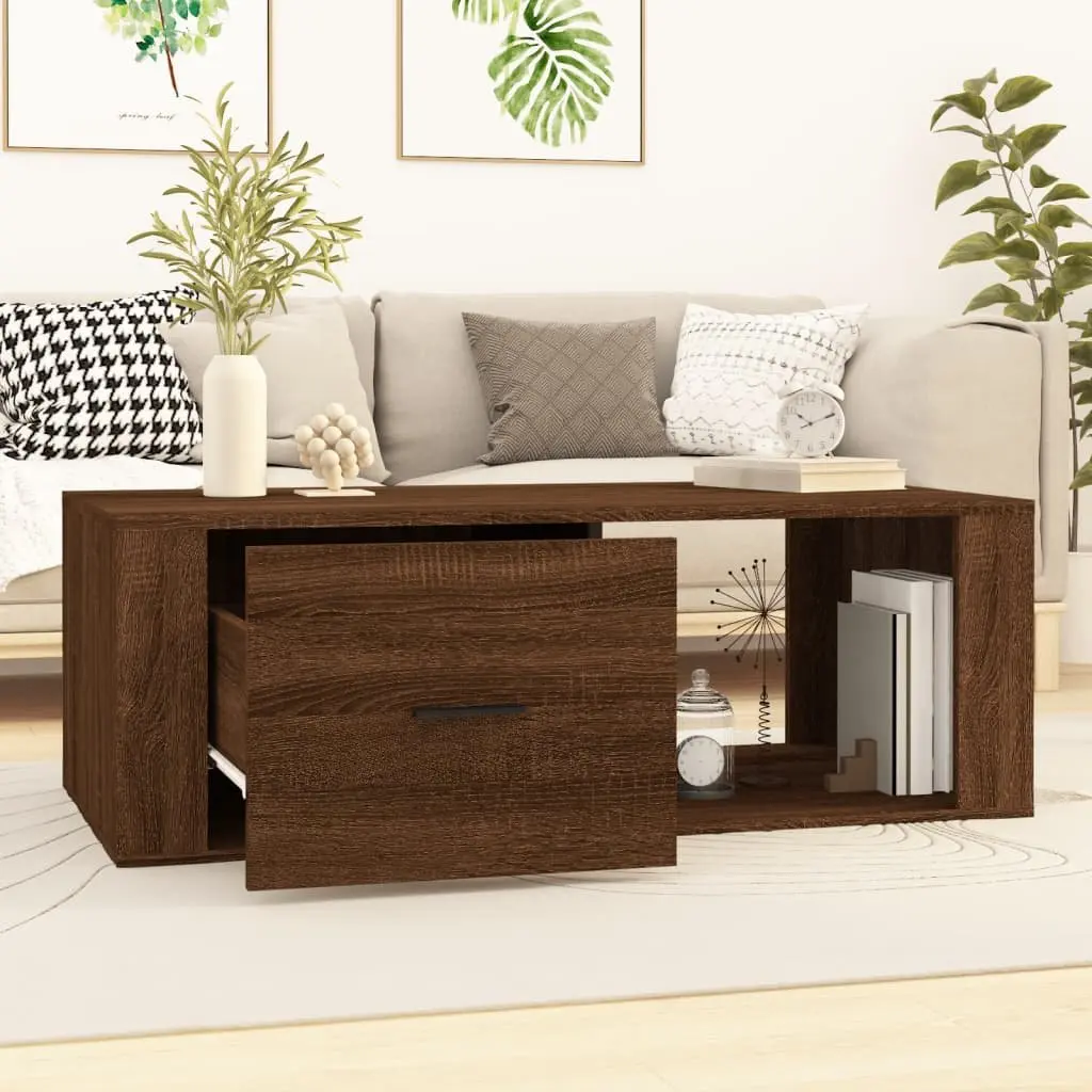 Coffee Table Storage Engineered Wood 100 x 50.5 x 35 cm Brown