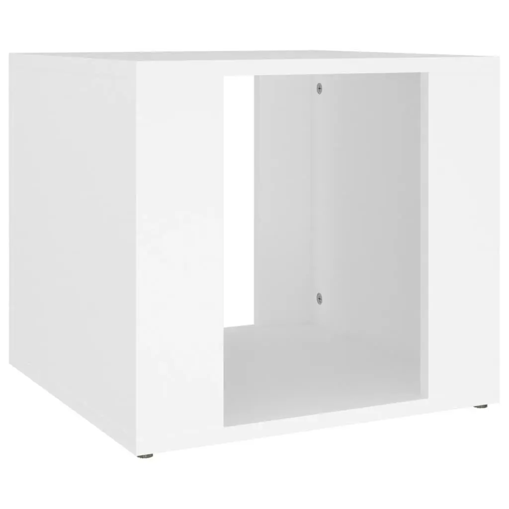 Bedside Table White Storage Nightstand Engineered Wood Bedroom Side Cabinet