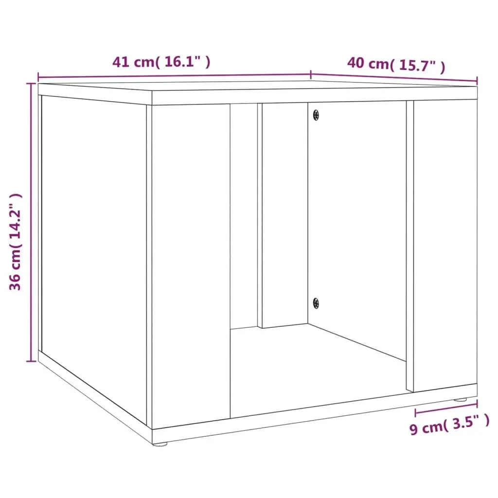 Bedside Table White Storage Nightstand Engineered Wood Bedroom Side Cabinet
