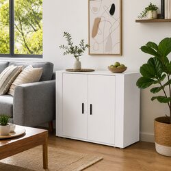 Reliable White Sideboard 80x33x70 cm for Your Space