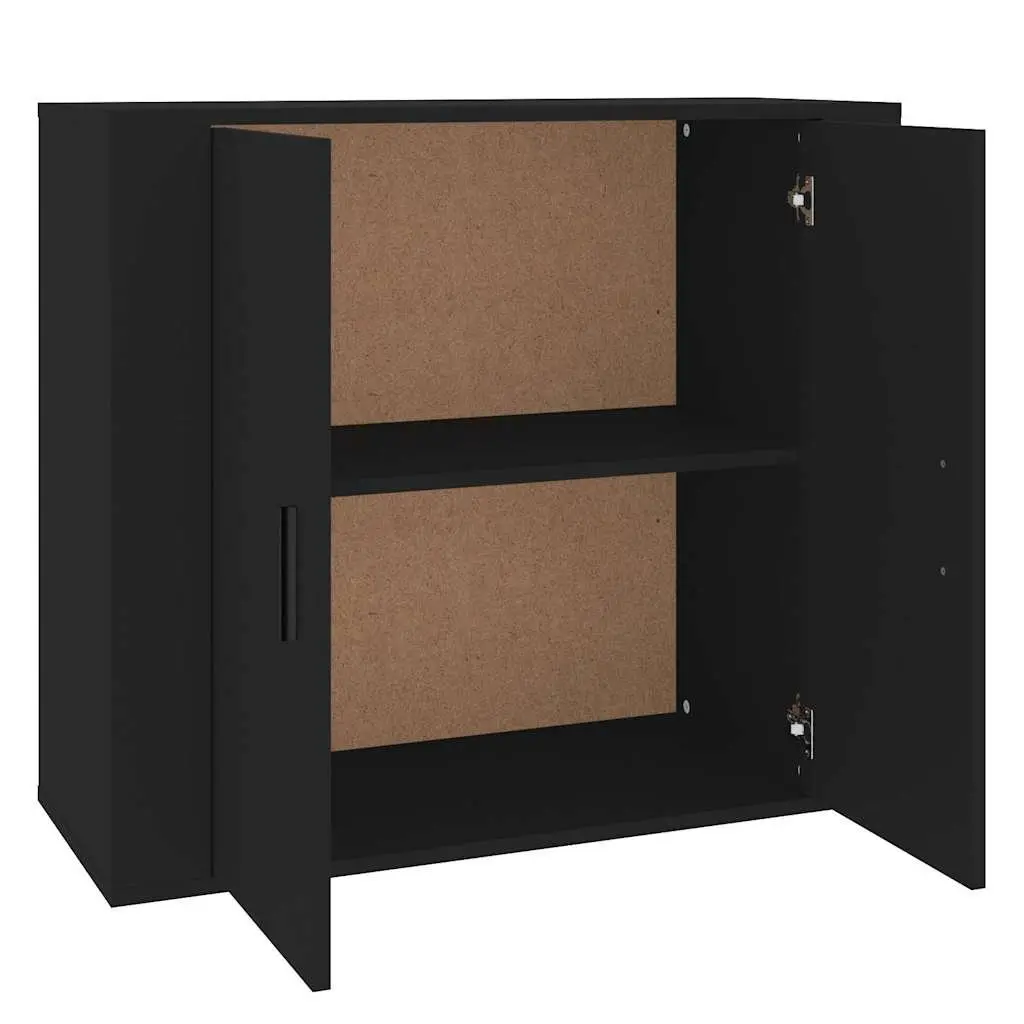 Sideboard Storage Cabinet 80x33x70 cm Black Engineered Wood