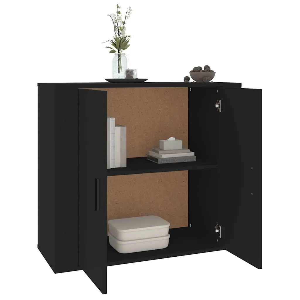 Sideboard Storage Cabinet 80x33x70 cm Black Engineered Wood