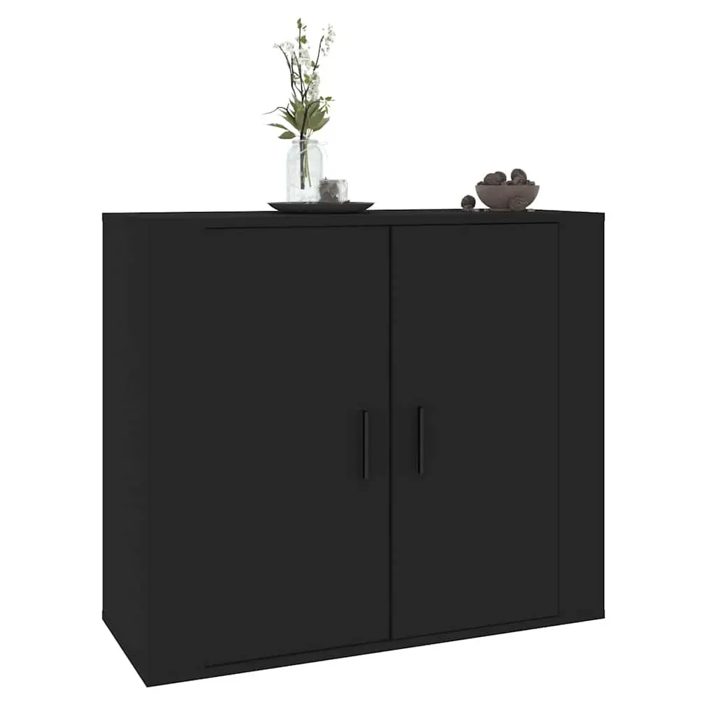 Sideboard Storage Cabinet 80x33x70 cm Black Engineered Wood