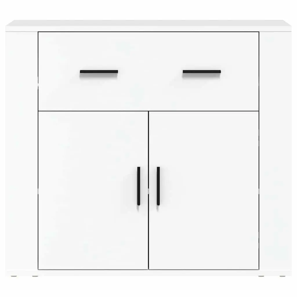Sideboard Storage Cabinet 80x33x70 cm White with Doors Drawers Compartments