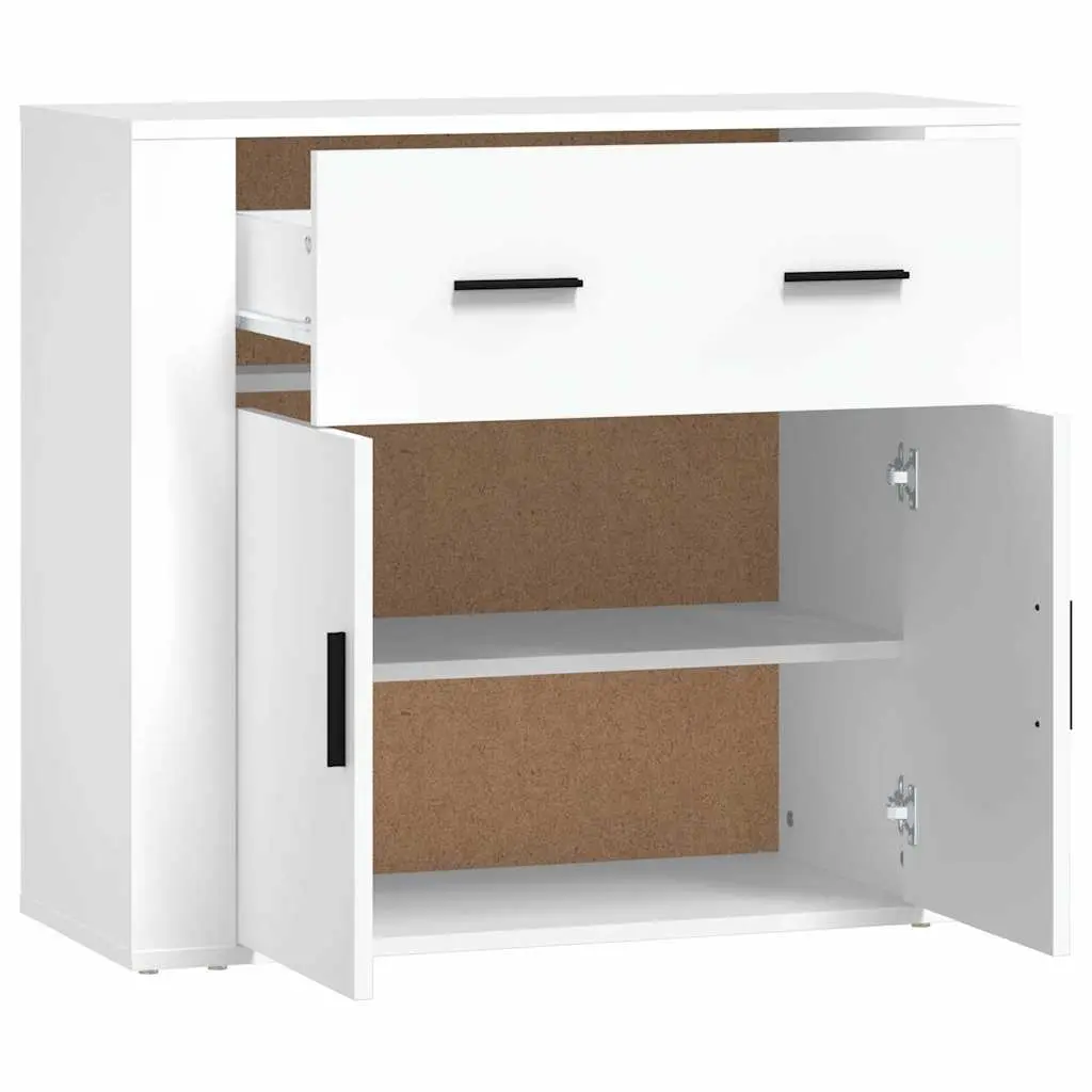 Sideboard Storage Cabinet 80x33x70 cm White with Doors Drawers Compartments