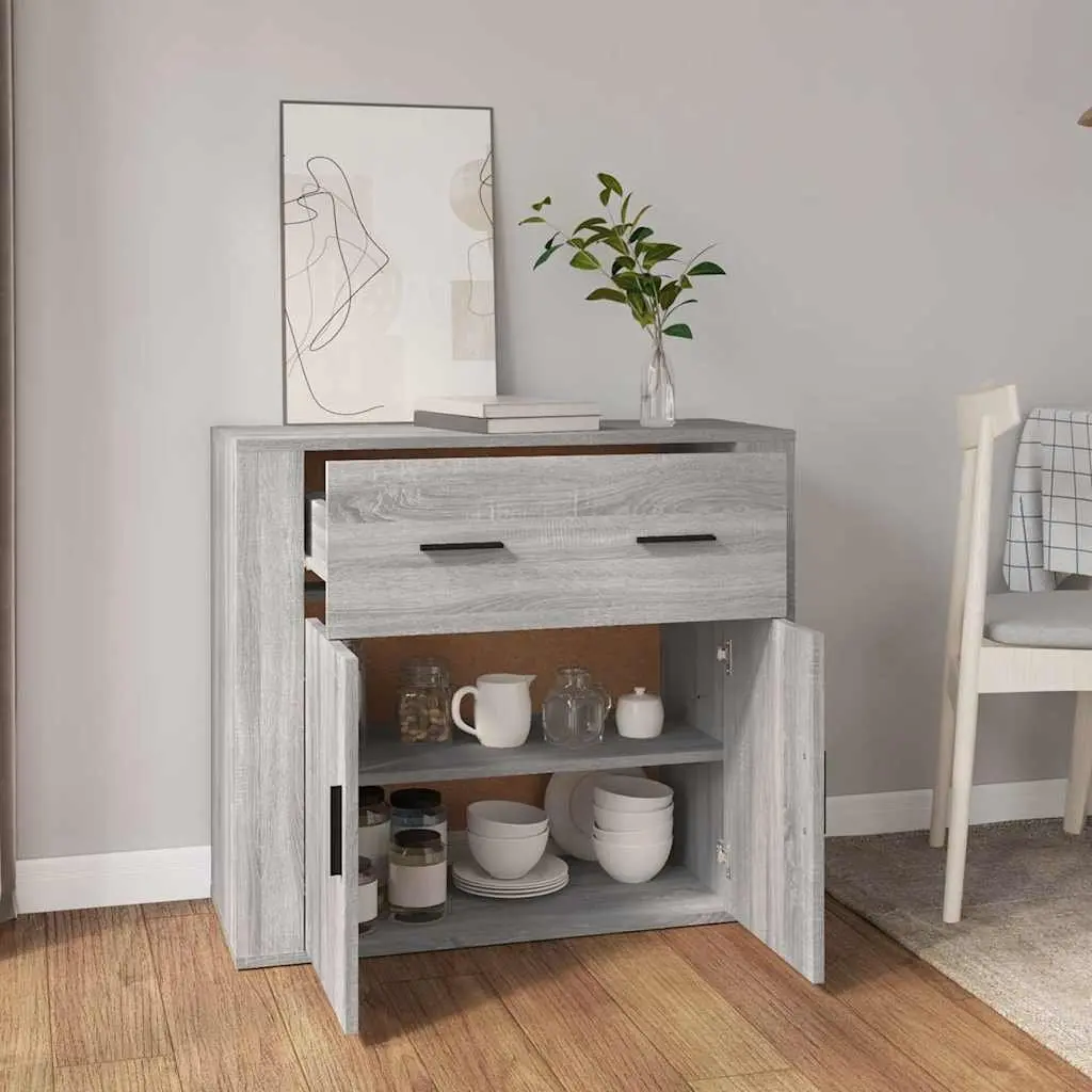 Grey Sideboard Storage Cabinet with Ample Space