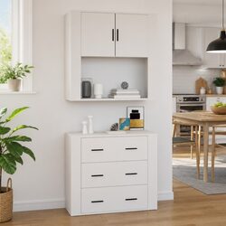 White Storage Cabinet 80x33x80 cm for Home Use