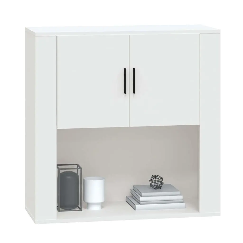 Wall Cabinet Storage Organiser 80x33x80 cm White Engineered Wood
