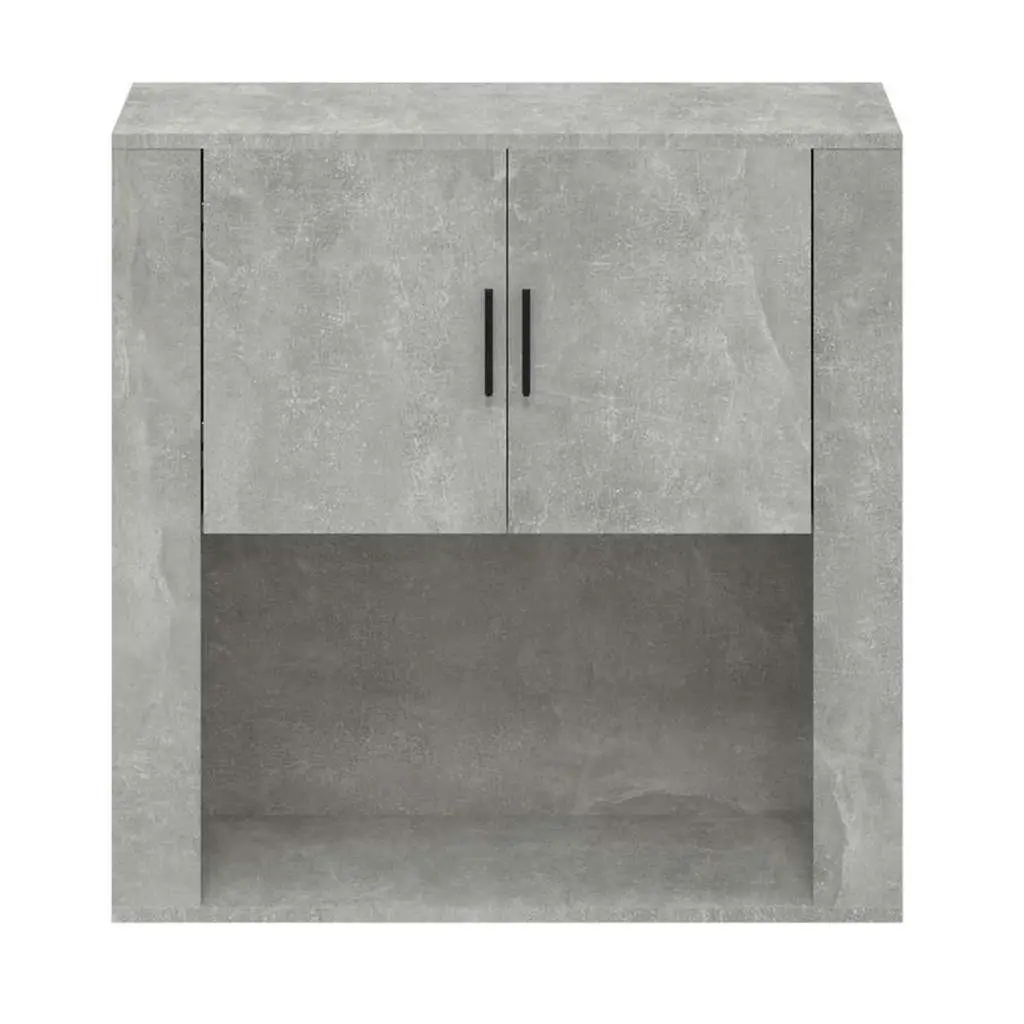 Wall Cabinet Grey Hanging Storage Organiser Engineered Wood 80x33x80 cm