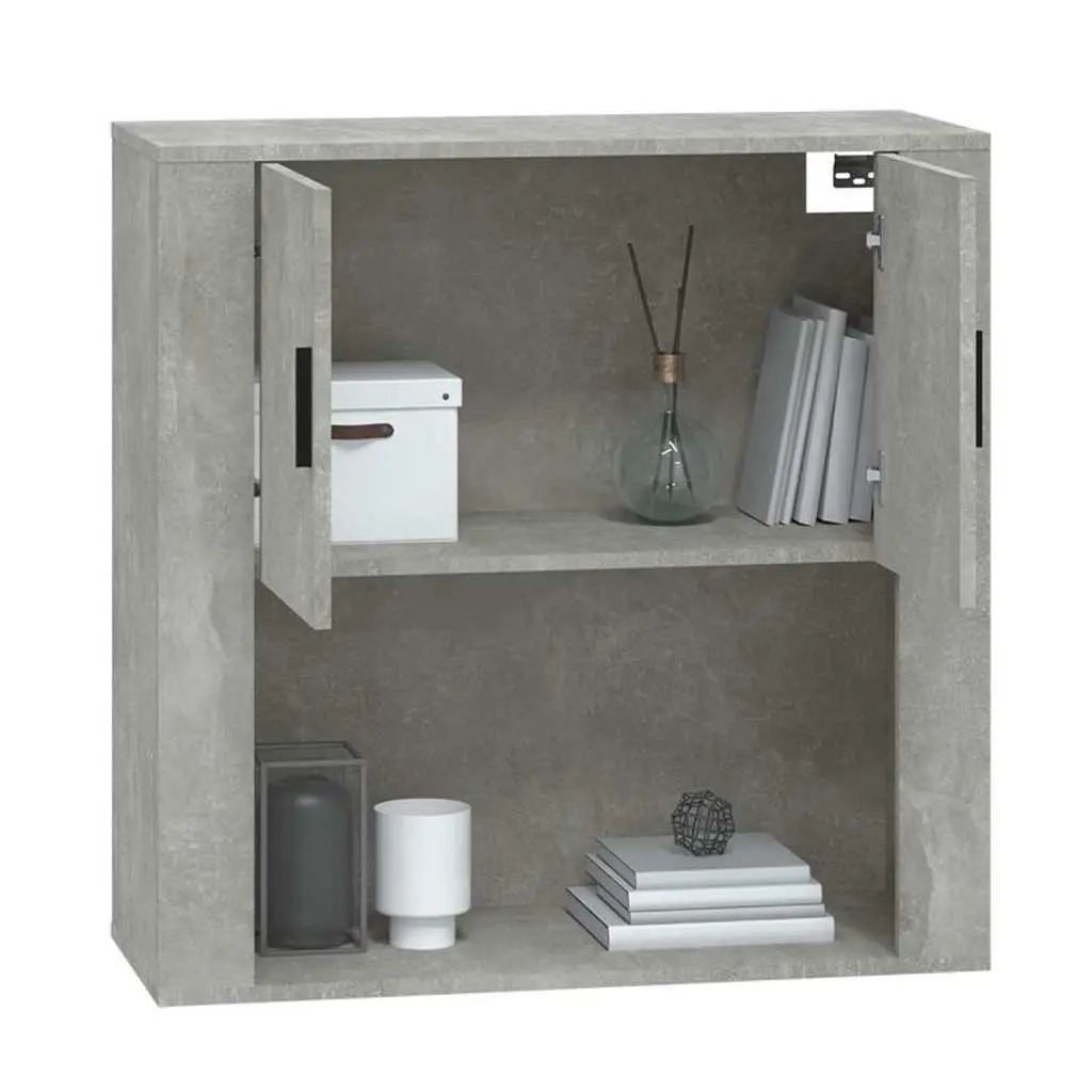 Wall Cabinet Grey Hanging Storage Organiser Engineered Wood 80x33x80 cm