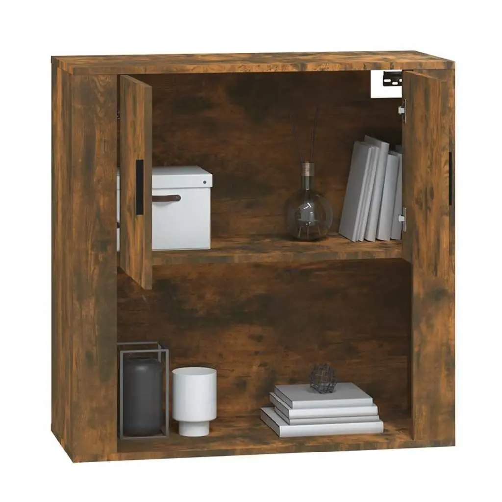 Wall Cabinet Organiser Storage 80x33x80 cm Smoked Oak Engineered Wood