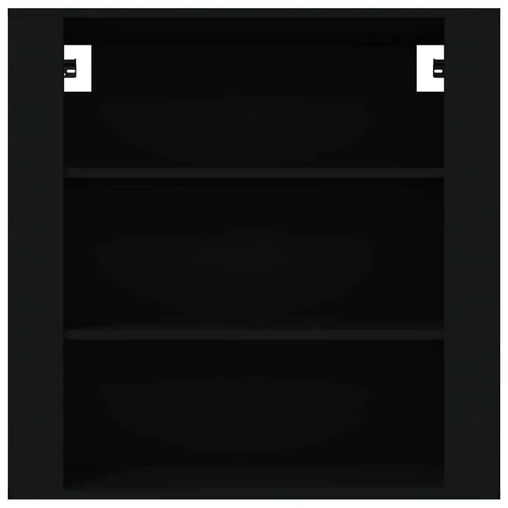 Wall Cabinet Storage Organiser 80x33x80 cm Black Engineered Wood 3 Shelves