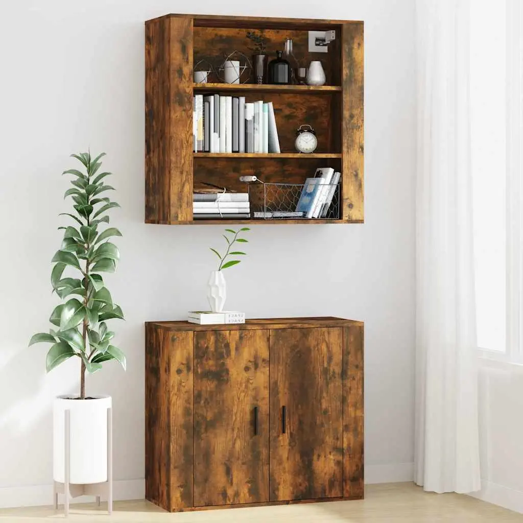 Wall Cabinet in Brown Engineered Wood