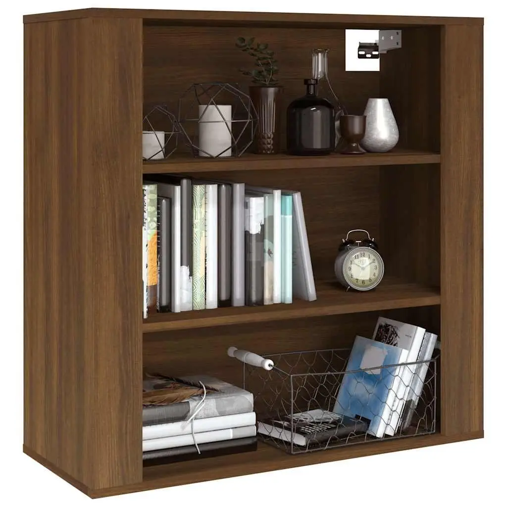 Wall Cabinet Brown Oak 80x33x80 cm Storage Shelves Engineered Wood Hanging