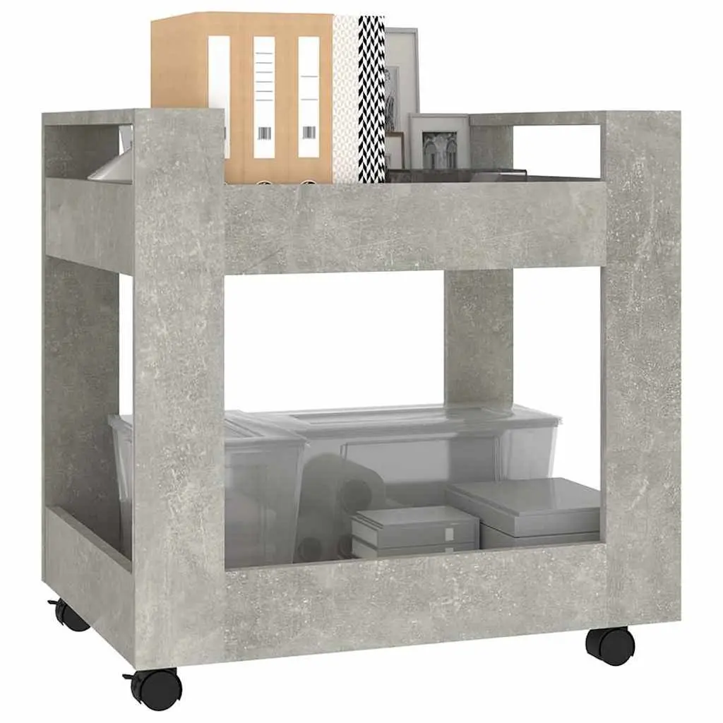 Desk Trolley Storage Cart 60x45x60 cm Grey with Castors Office Organiser