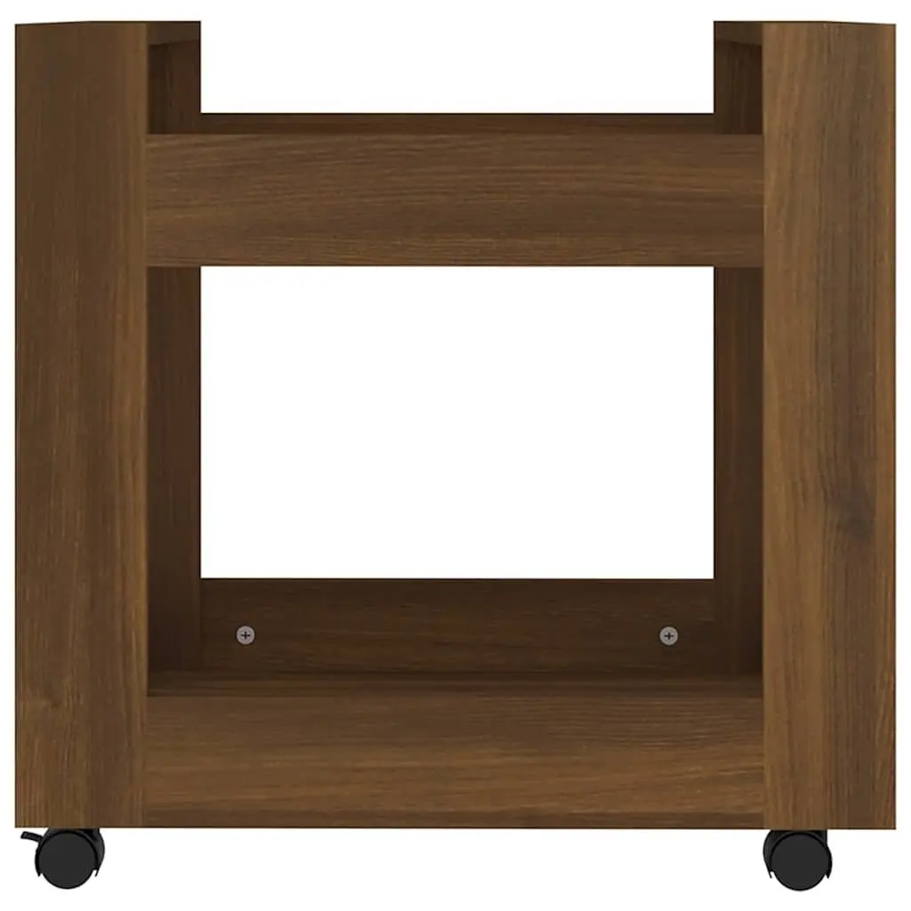 Desk Trolley Storage Shelves 60x45x60 cm Brown Engineered Wood