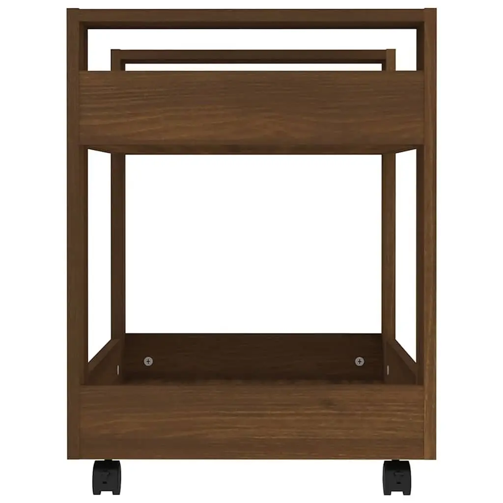 Desk Trolley Storage Shelves 60x45x60 cm Brown Engineered Wood