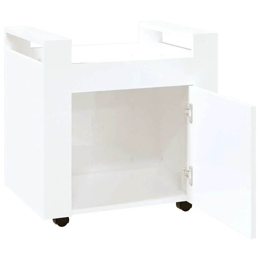 Desk Trolley Mobile Storage Cart 60x45x60cm White