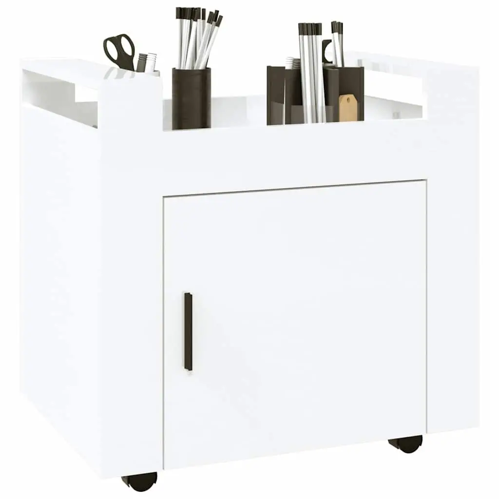 Desk Trolley Mobile Storage Cart 60x45x60cm White