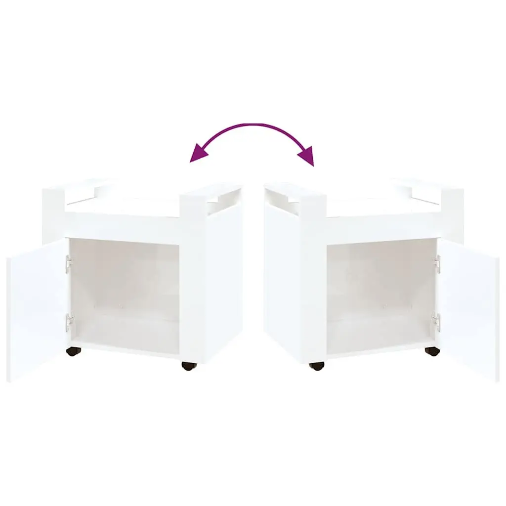 Desk Trolley Mobile Storage Cart 60x45x60cm White