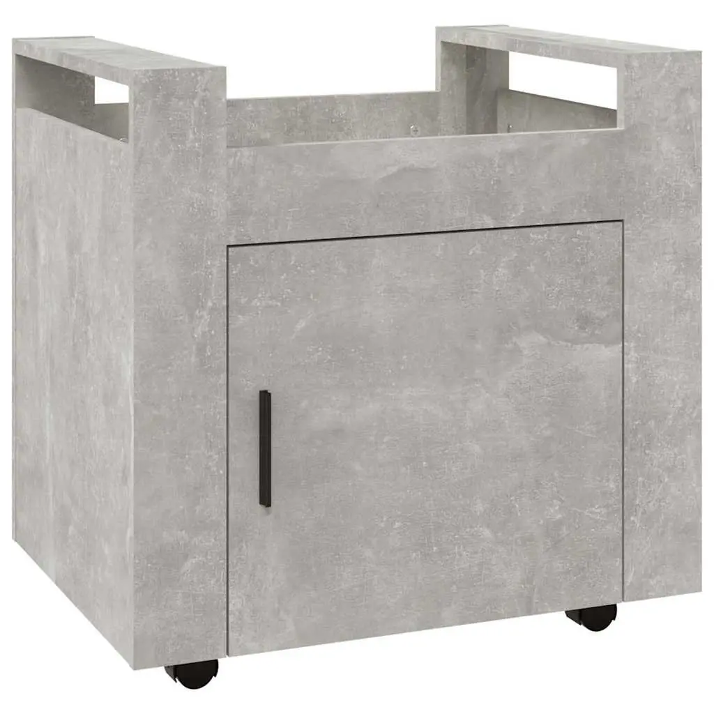 Desk Trolley Grey 60x45x60cm Engineered Wood Mobile Storage Cabinet with Casters