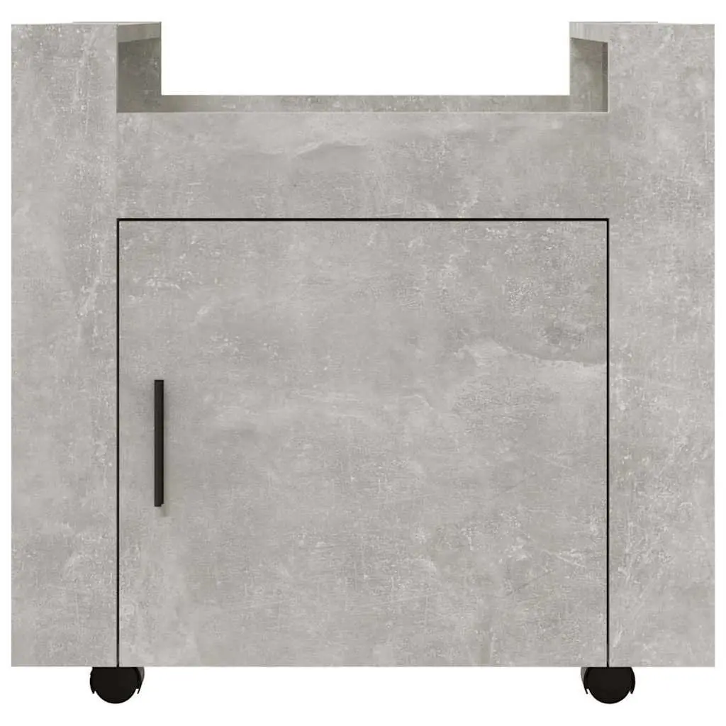 Desk Trolley Grey 60x45x60cm Engineered Wood Mobile Storage Cabinet with Casters