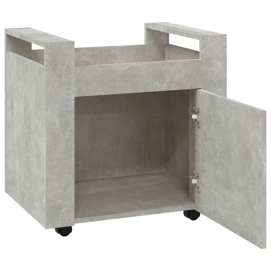 Desk Trolley Grey 60x45x60cm Engineered Wood Mobile Storage Cabinet with Casters