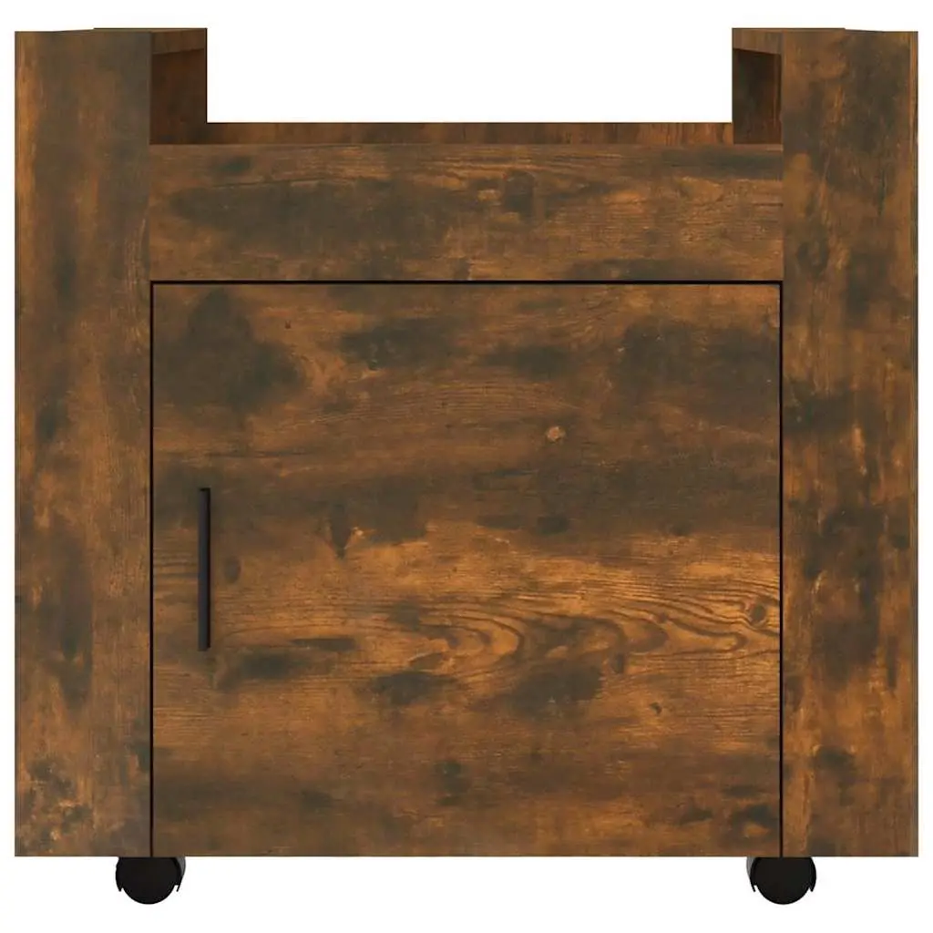 Desk Trolley Office Storage Unit Enclosed Brown Engineered Wood 60W x 45D x 60H cm
