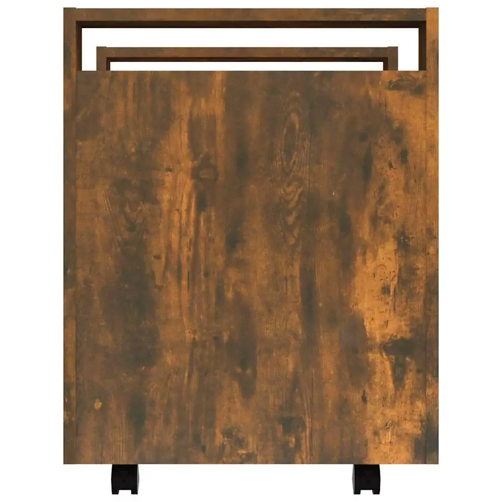 Desk Trolley Office Storage Unit Enclosed Brown Engineered Wood 60W x 45D x 60H cm