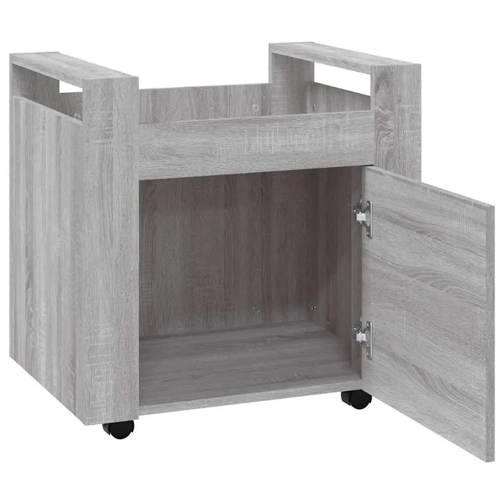 Desk Trolley Mobile Storage Cabinet Grey Office Organiser 60W x 45D x 60H cm