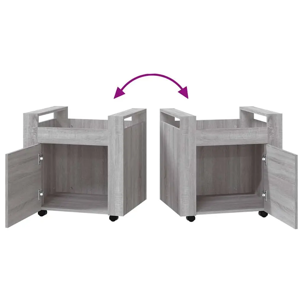 Desk Trolley Mobile Storage Cabinet Grey Office Organiser 60W x 45D x 60H cm